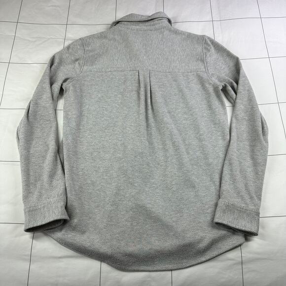 Faherty Top Womens Small Gray Legend Classic Sweater Shirt Button Up Collared - Picture 4 of 9